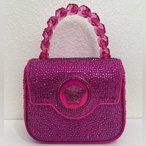 Versace La Medusa Crystal Top Handle Mini Bag Pink